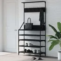 Kinston Clothes Rack with Shoe Storage - Black