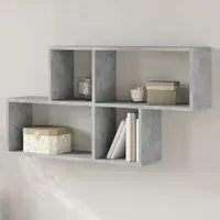Kinston Wall Shelf with 4 Shelves - Grey, Engineered Wood