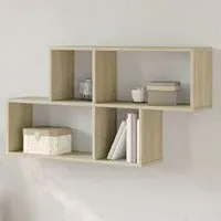 Kinston Wall Shelf with 4 Shelves - Sonoma Oak, Engineered Wood