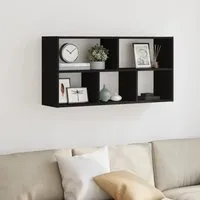 Kinston Wall Shelf with 5 Shelves - Black, Engineered Wood