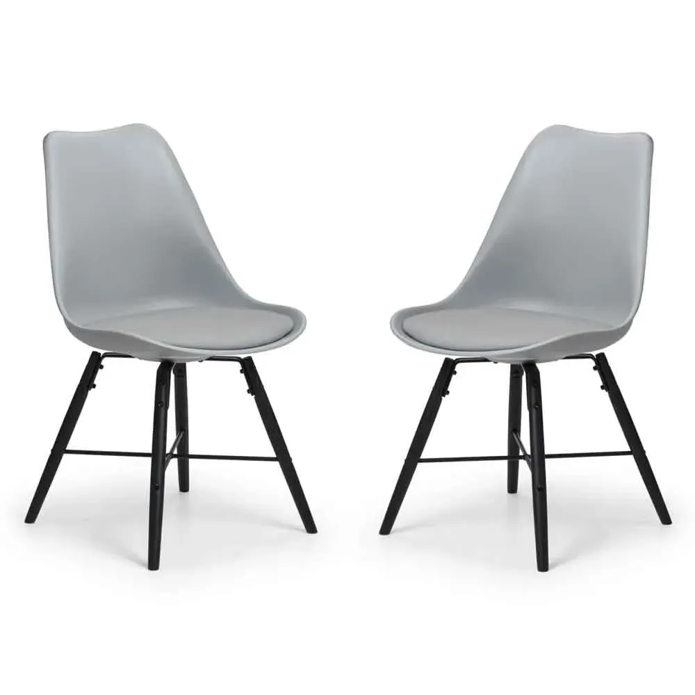 Kintar Dining Chair Pair with Padded Seat - Grey, Polypropylene product