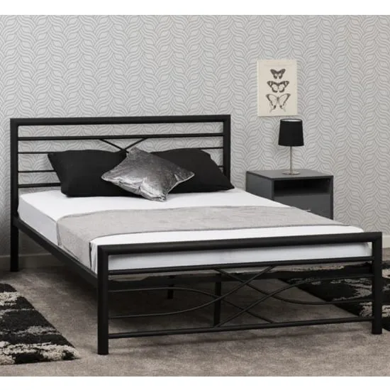 Kira Metal Double Bed Frame - Black
