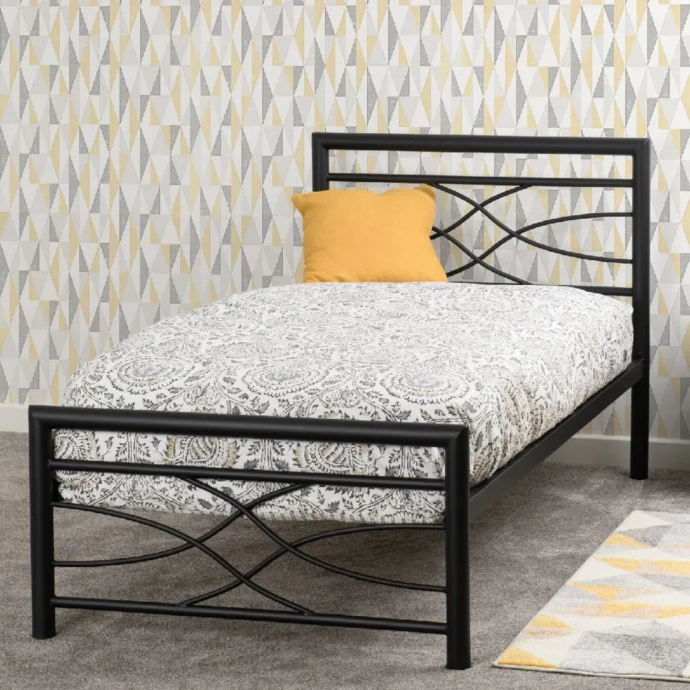 Kira Metal Single Bed Frame - Black image
