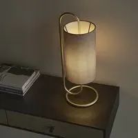 Kirkland Cylindrical Table Lamp - Grey, Fabric