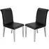 Kirkland Dining Chairs Pair - Black, Faux Leather
