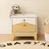 Kiro Bedside Cabinet with 2 Drawers - White, Pine Effect