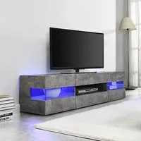 Kirsten TV Stand with LED Lighting - Concrete Effect