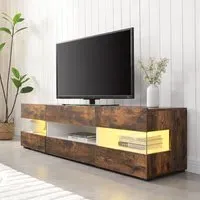 Kirsten TV Stand with LED Lighting - Rustic Oak