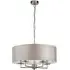 Knightsbridge 5 Pendant Light with Silk Shade - Silver