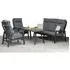 Knoxville Garden Sofa Dining Set with Reclining Chairs - Grey