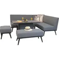 Knoxville Garden Sofa Set with Gas Lift Table - Grey