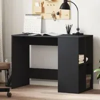 Knutsford Laptop Desk with 4 Shelves - Black, Engineered Wood