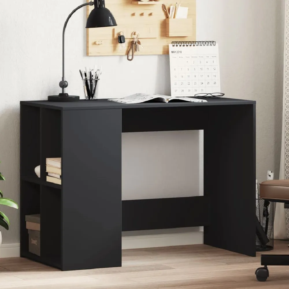 Knutsford Laptop Desk with 4 Shelves - Black, Engineered Wood image