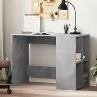 Knutsford Laptop Desk with 4 Shelves - Grey, Engineered Wood