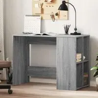 Knutsford Laptop Desk with 4 Shelves - Grey, Engineered Wood