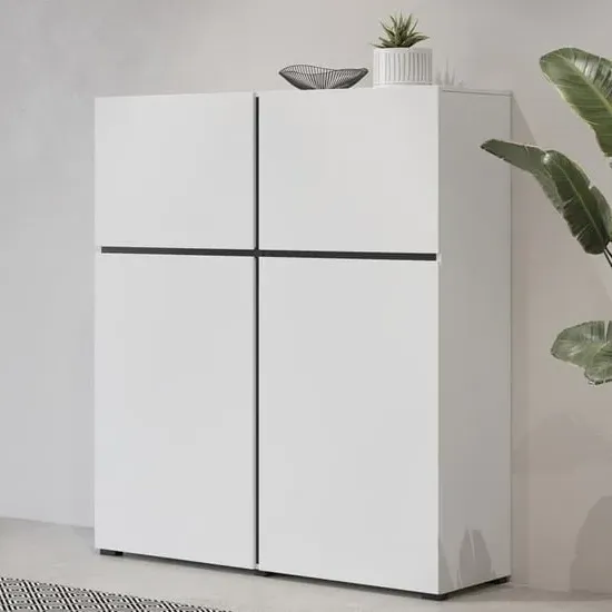 Kodak 4-Door Highboard - White, Laminated Board image