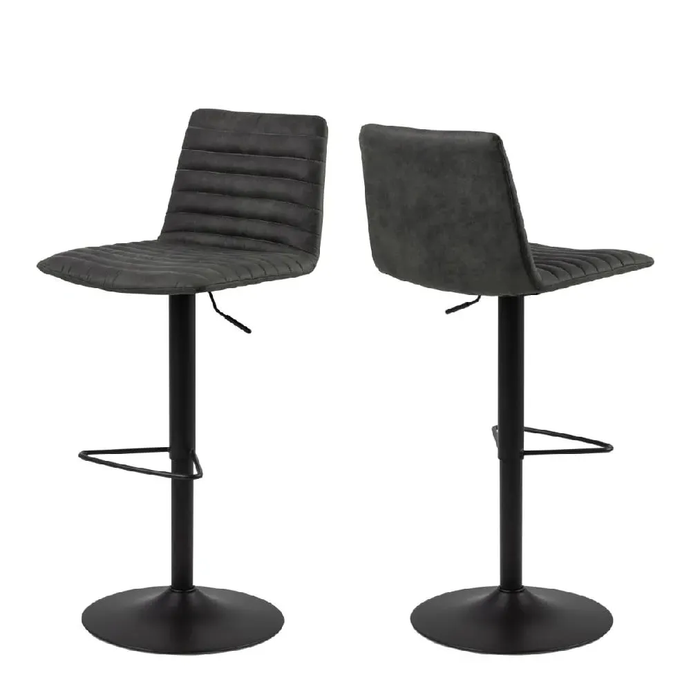 Kodak Bar Stools with Metal Base - Anthracite, Fabric