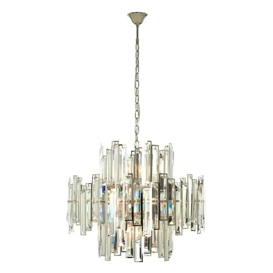 Kodak Large Crystal Chandelier Ceiling Light - Silver