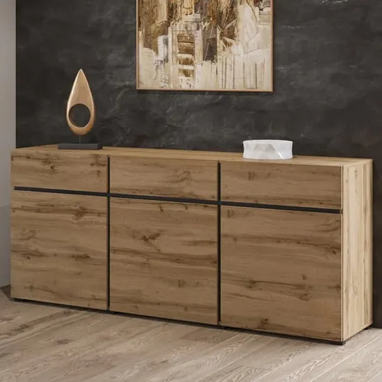 Kodak Sideboard with 3 Doors 3 Drawers - Wotan Oak