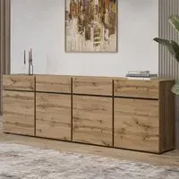 Kodak Sideboard with 4 Doors 4 Drawers - Wotan Oak
