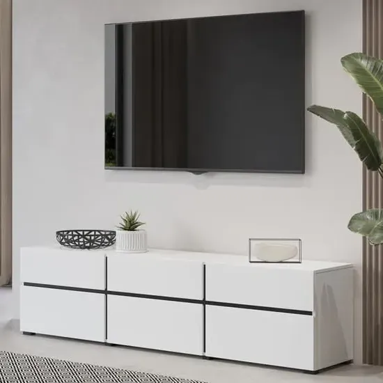 Kodak TV Stand with Storage - White, Laminated Board image
