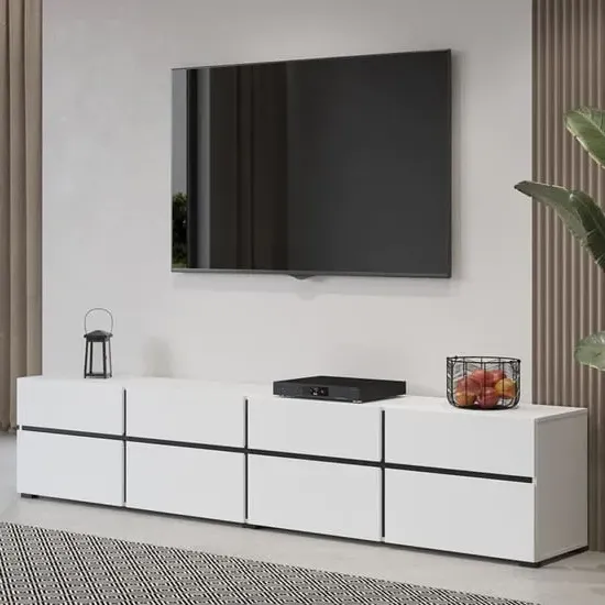 Kodak TV Stand with Storage - White, Laminated Board