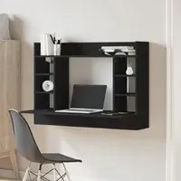 Kodak Wall Mounted Laptop Desk with Storage - Black