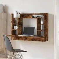 Kodak Wall Mounted Laptop Desk with Storage - Smoked Oak