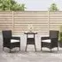 Kodi 3-Piece Garden Bistro Set with Cushions - Black, Rattan