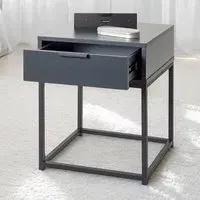 Kodiak Medium Bedside Cabinet with Drawer - Anthracite, Wood