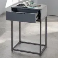 Kodiak Small Bedside Cabinet with Drawer - Anthracite, Wood