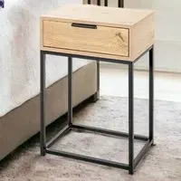 Kodiak Small Bedside Cabinet with Drawer - Oak, Wood
