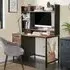 Kohler Computer Desk with Bookshelf - Rustic Brown