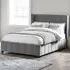 Kokomo Double Bed with Winged Headboard - Grey, Velvet