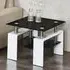 Kontrast Square Side Table - Black Glass, White High Gloss