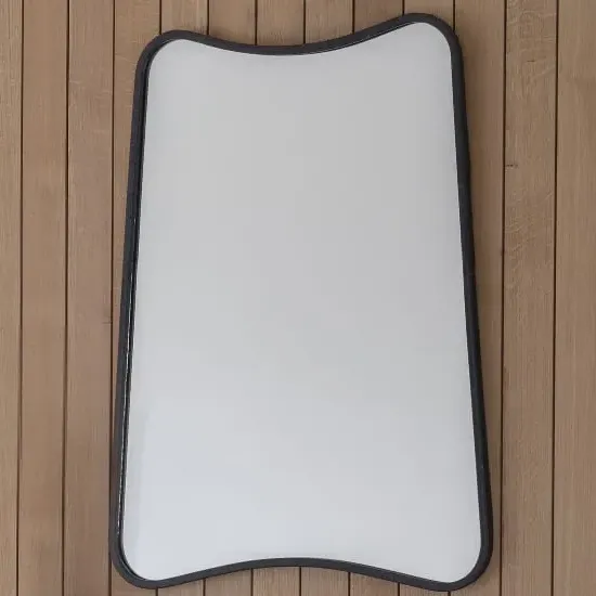 Koran Small Curved Mirror - Black, Metal product