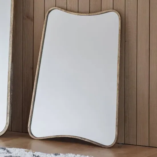 Koran Small Curved Mirror - Gold, Metal image