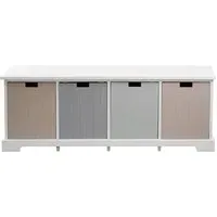 Kornephoros Hallway Bench with 4 Drawers - White