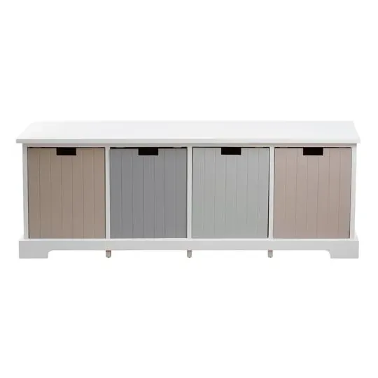 Kornephoros Hallway Bench with 4 Drawers - White image
