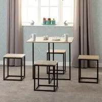 Koror Stowaway Dining Set with 4 Stools - Sonoma Oak Effect