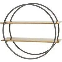 Koura Metal 2 Tier Wall Shelving Unit - Gold, Grey