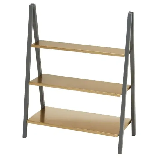 Koura Metal 3 Tier Shelving Unit - Gold, Grey