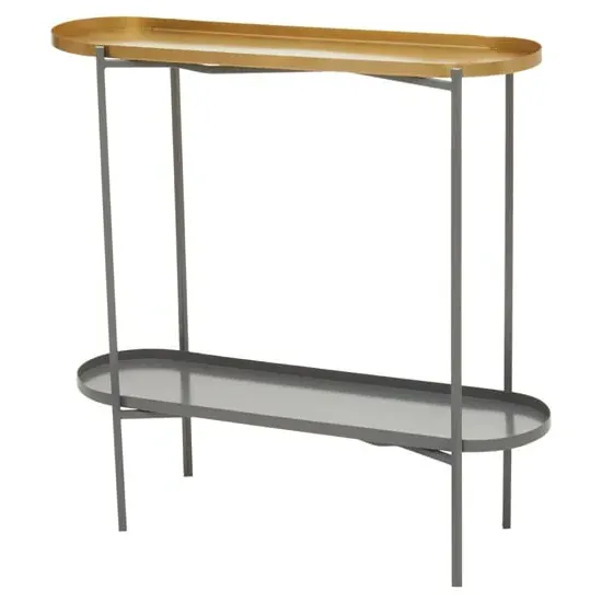 Koura Metal Console Table - Gold, Grey