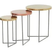 Koura Metal Nest of 3 Tables - Gold, Grey