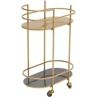 Koura Metal Rolling Drinks Trolley - Gold, Grey