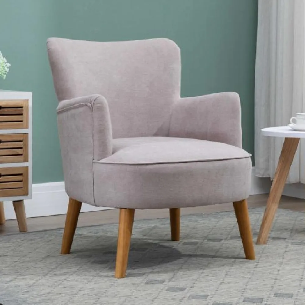 Krabi Fabric Armchair - Grey, Oak