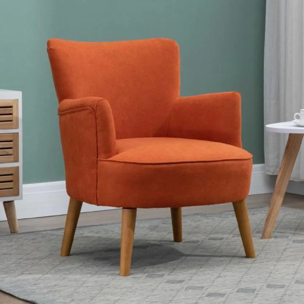 Krabi Fabric Armchair - Orange, Oak