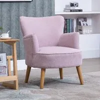 Krabi Fabric Armchair - Violet, Oak