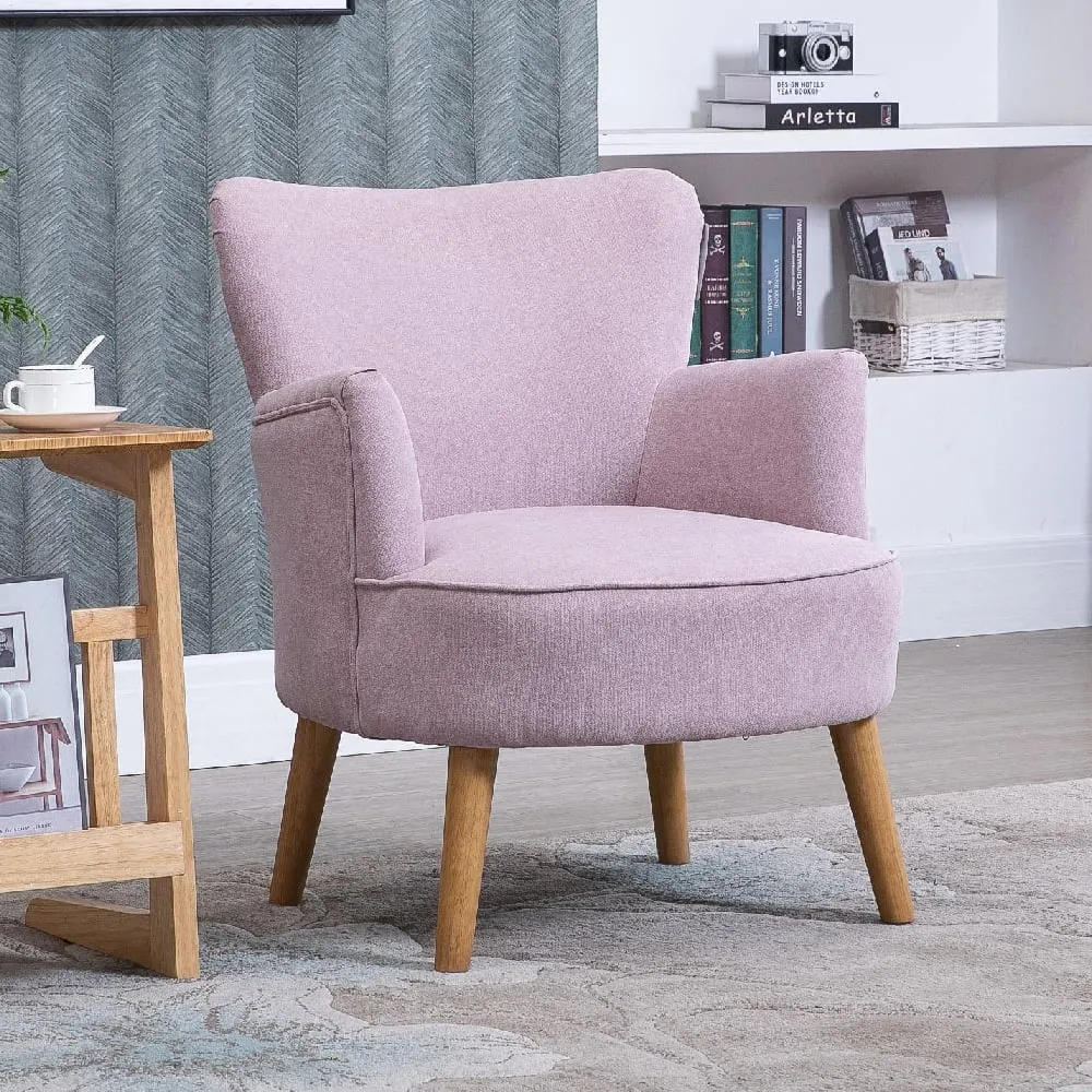 Krabi Fabric Armchair - Violet, Oak