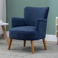 Krabi Fabric Armchair - Blue, Oak alternate view